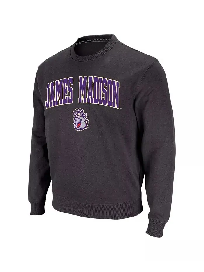 Мужская толстовка James Madison Dukes Arch and Logo с круглым вырезом Colosseum — изображение 4 из 4, темно-серый