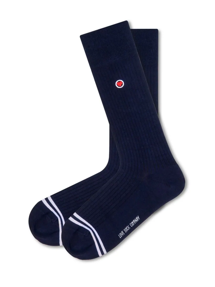 Мужские ребристые однотонные носки Love Sock Company — изображение 1 из 3, темно-синий