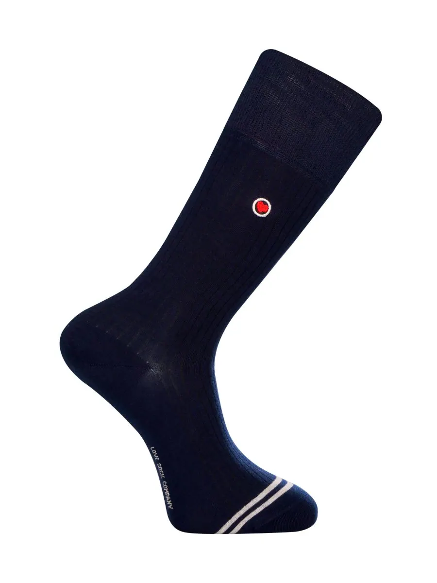 Мужские ребристые однотонные носки Love Sock Company — изображение 2 из 3, темно-синий