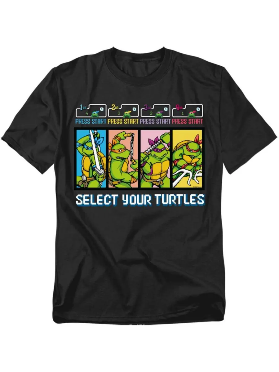 Мужская футболка TMNT Выбери своих черепашек TEENAGE MUTANT NINJA TURTLES — изображение 1 из 3, черный