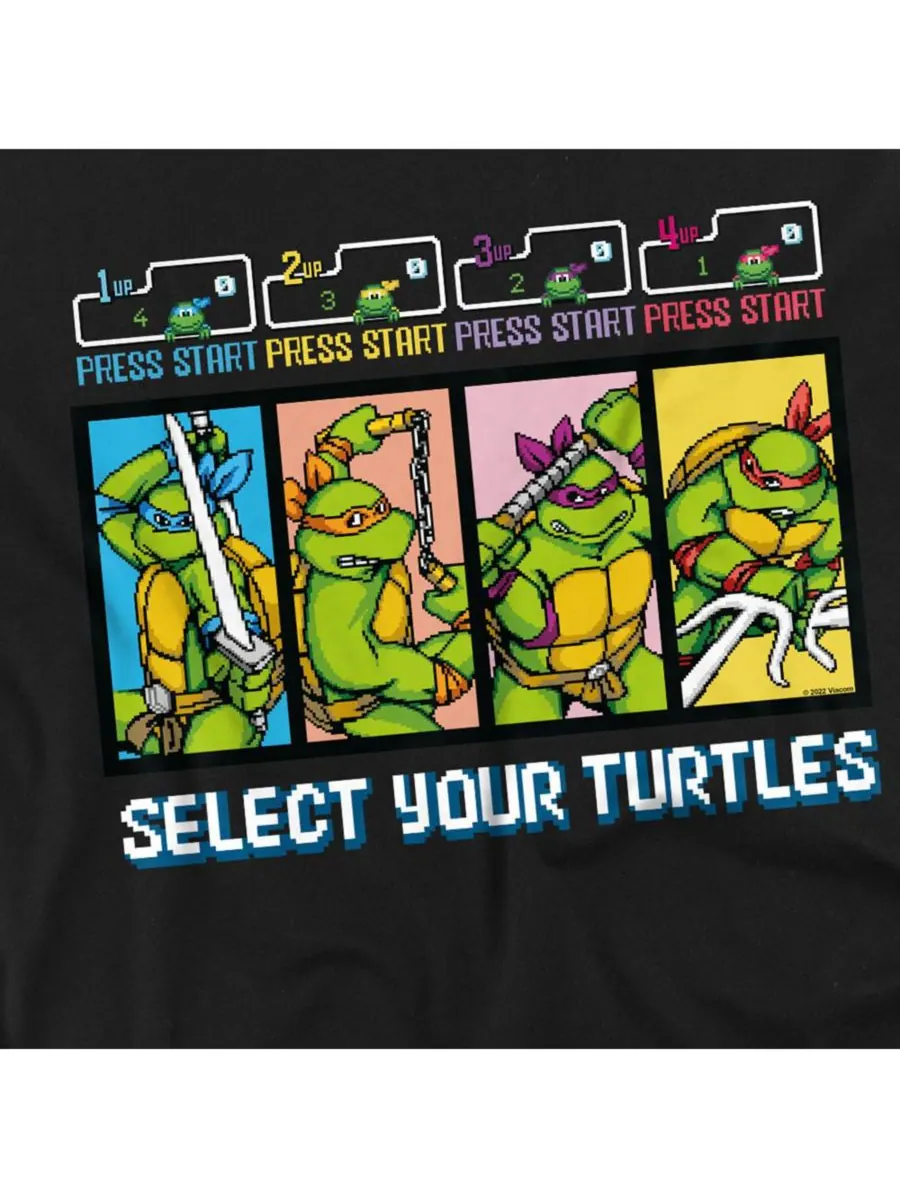 Мужская футболка TMNT Выбери своих черепашек TEENAGE MUTANT NINJA TURTLES — изображение 2 из 3, черный