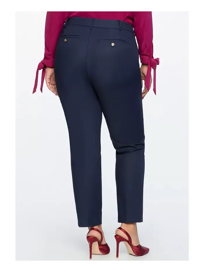 Женские брюки Kady Fit Plus Size с двойным переплетением Eloquii — изображение 3 из 3, синий