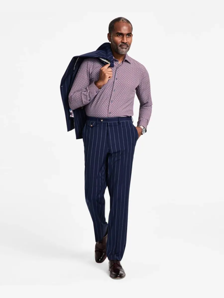Мужские брюки от костюма в тонкую полоску, стандартного кроя Tayion Collection