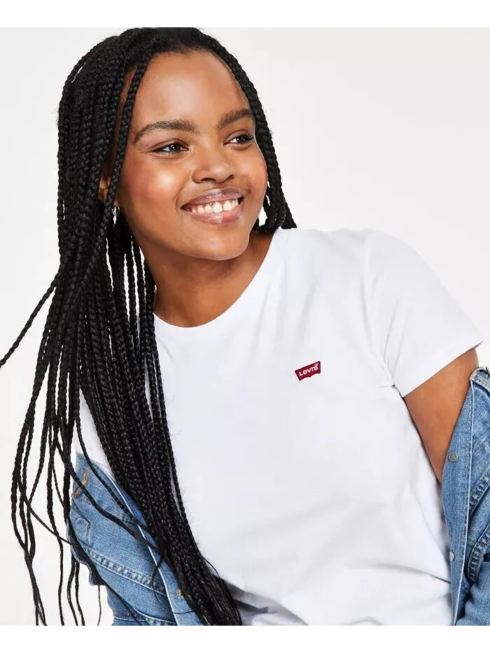 Женская футболка с круглым вырезом The Perfect из хлопка Levi's — изображение 3 из 3, белый
