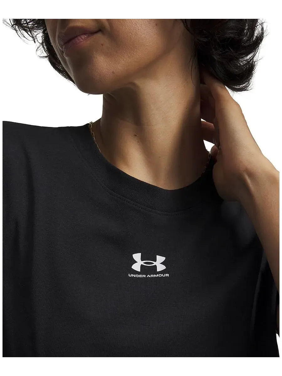 Женская футболка Rival Core с коротким рукавом и круглым вырезом Under Armour — изображение 2 из 3, черный