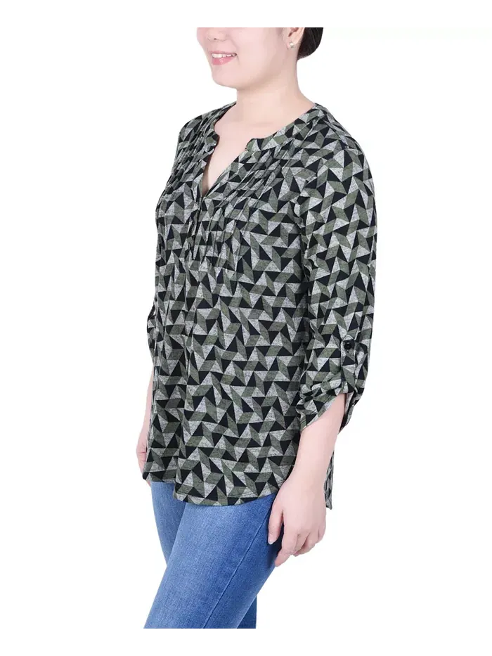 Женский топ с рукавом 3/4 NY Collection — изображение 3 из 4, оливковый