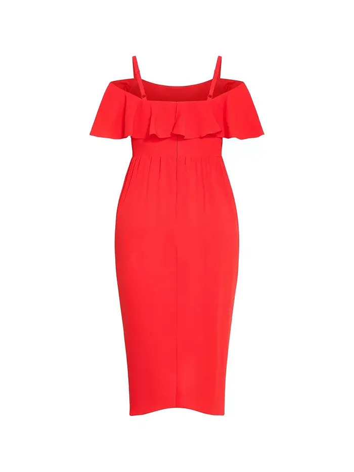 Платье миди с драпировкой Plus Size Flirtation CITY CHIC — изображение 5 из 5
