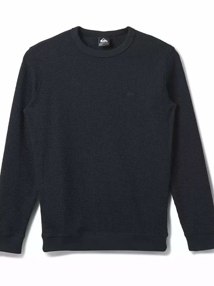 Мужская футболка с длинным рукавом Flanders Waffle Crew Quiksilver — изображение 1 из 3, черный