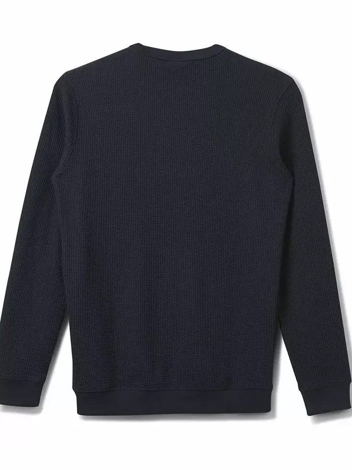 Мужская футболка с длинным рукавом Flanders Waffle Crew Quiksilver — изображение 2 из 3, черный