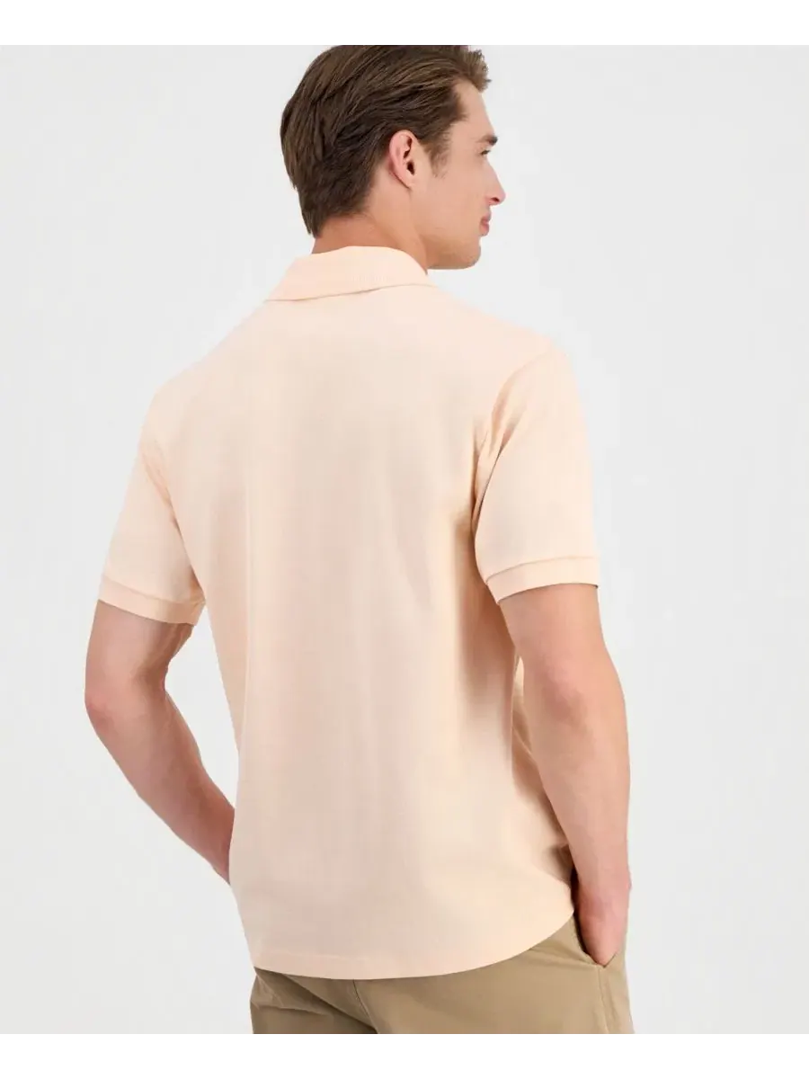 Рубашка-поло Lacoste Мужская Классическая с принтом — изображение 6 из 7, белый