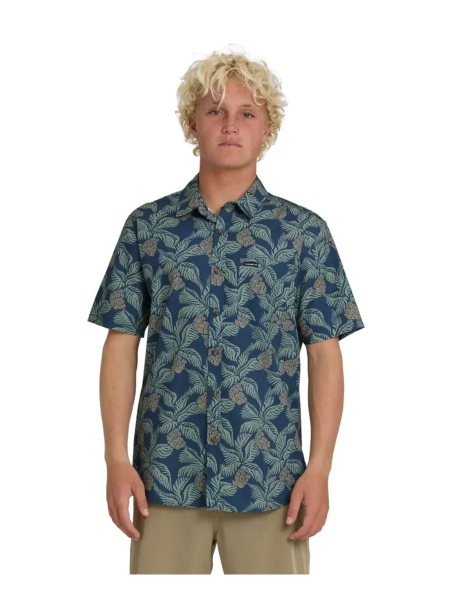Мужская классическая рубашка с коротким рукавом Hala Quiksilver — изображение 1 из 5, темный джинсовый синий