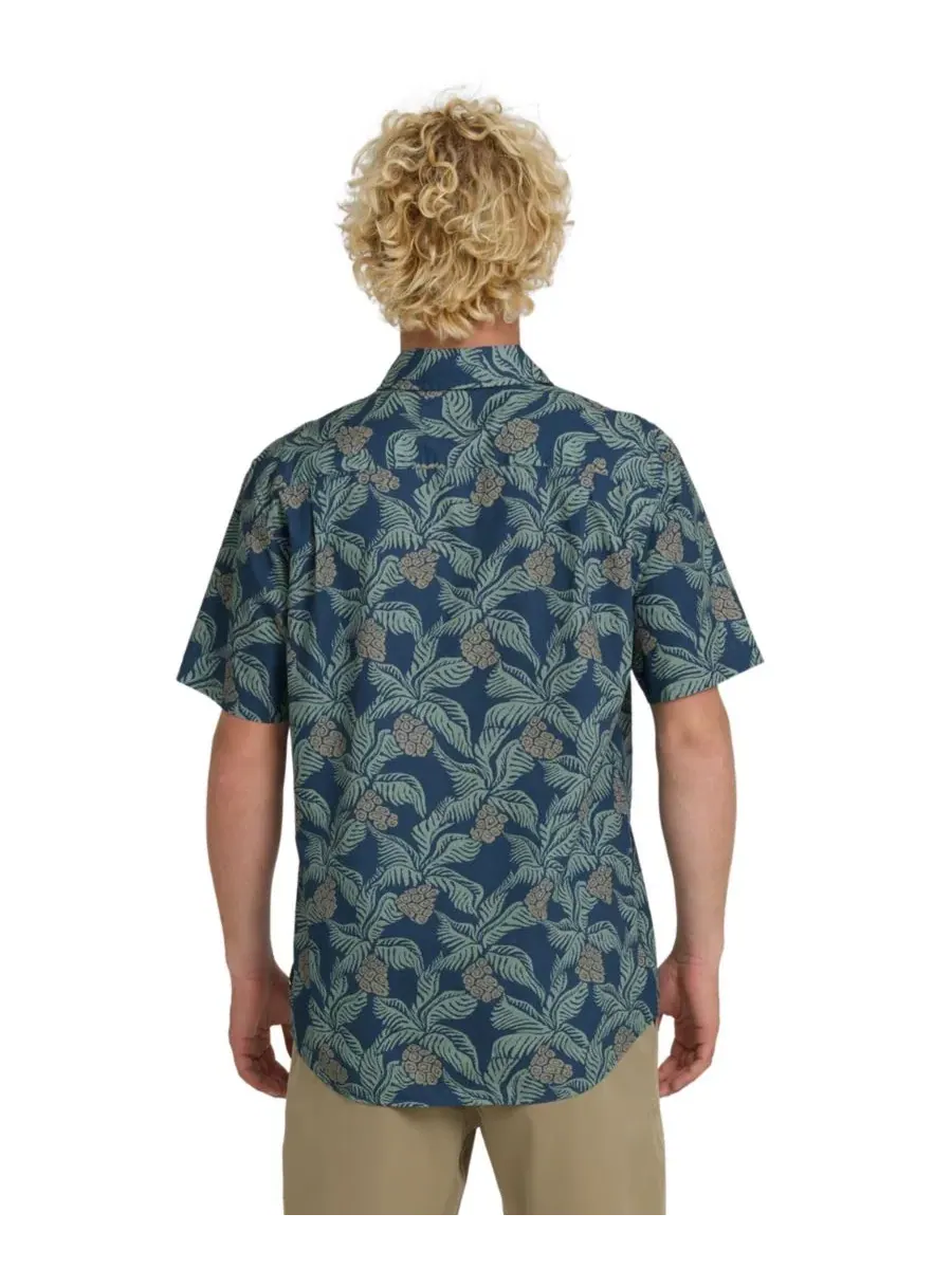 Мужская классическая рубашка с коротким рукавом Hala Quiksilver — изображение 5 из 5, темный джинсовый синий