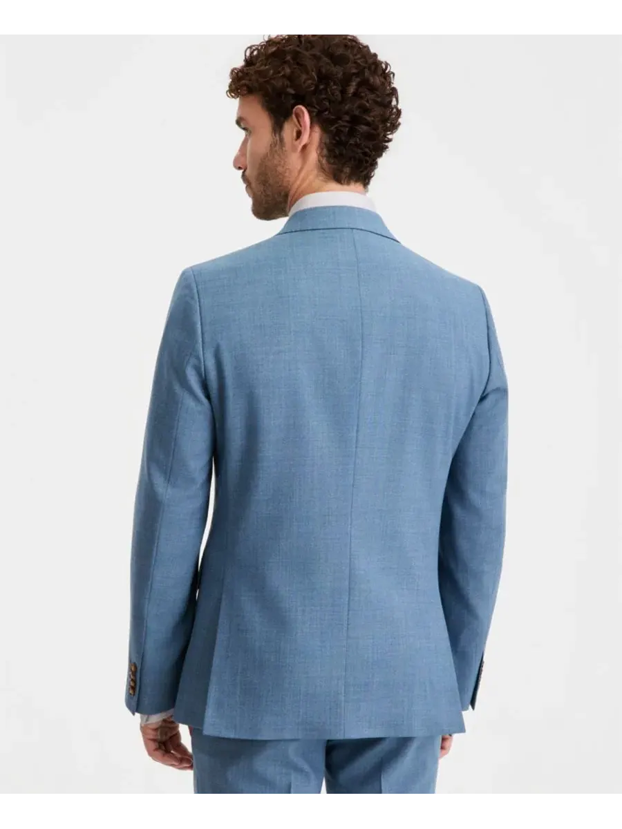 Мужской костюмный комплект из двух частей: пиджак из шерстяной смеси светло-голубого цвета — изображение 4 из 5