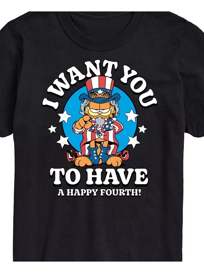 Мужская футболка с коротким рукавом Garfield Want You to Have a Happy Fourth AIRWAVES — изображение 3 из 3, черный