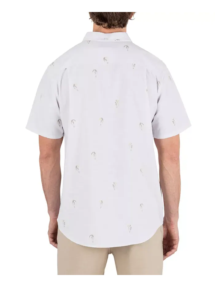 Мужская рубашка с коротким рукавом One and Only Stretch Print Hurley — изображение 2 из 5, белый