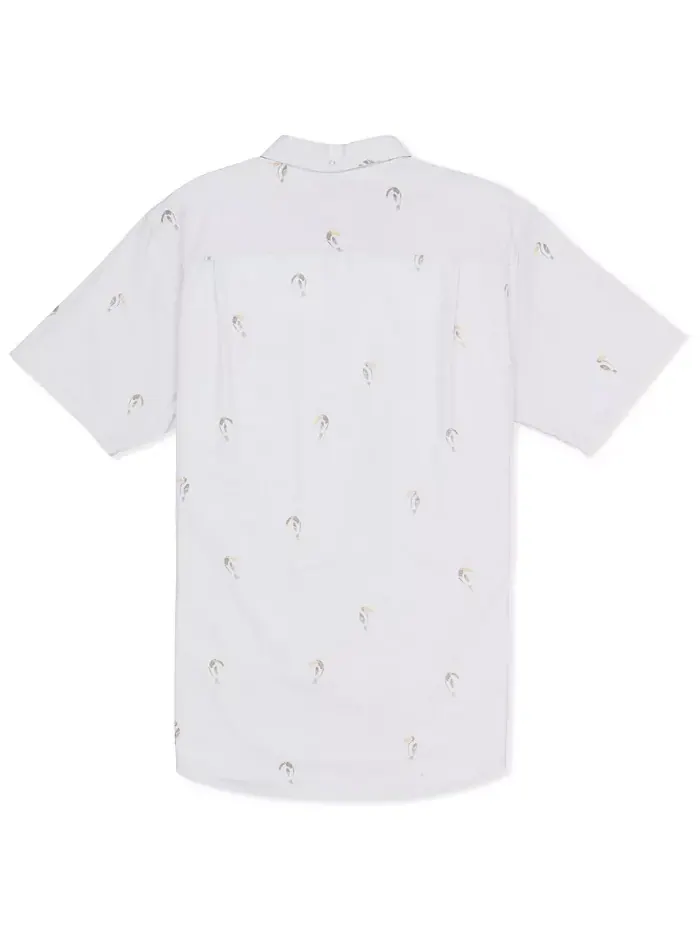 Мужская рубашка с коротким рукавом One and Only Stretch Print Hurley — изображение 4 из 5, белый