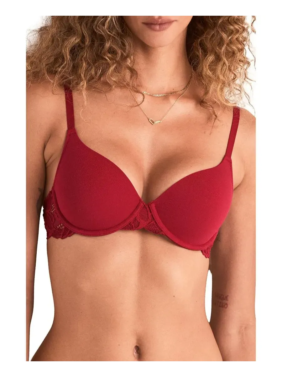 Женский бюстгальтер Teagan Contour с полным покрытием Adore Me — изображение 1 из 4, темный красный