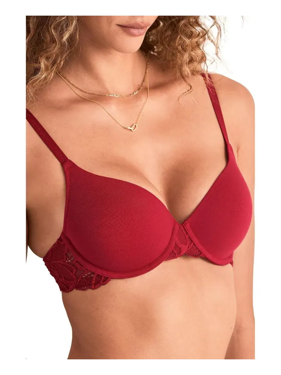 Женский бюстгальтер Teagan Contour с полным покрытием Adore Me — изображение 2 из 4, темный красный