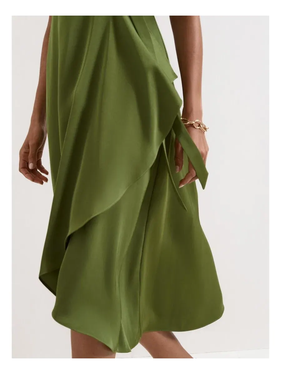 Платье миди с запахом Julissa V-Neck Satin Phase Eight — изображение 5 из 7, зеленый