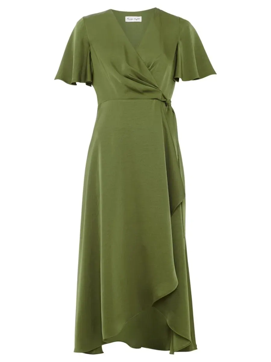 Платье миди с запахом Julissa V-Neck Satin Phase Eight — изображение 7 из 7, зеленый