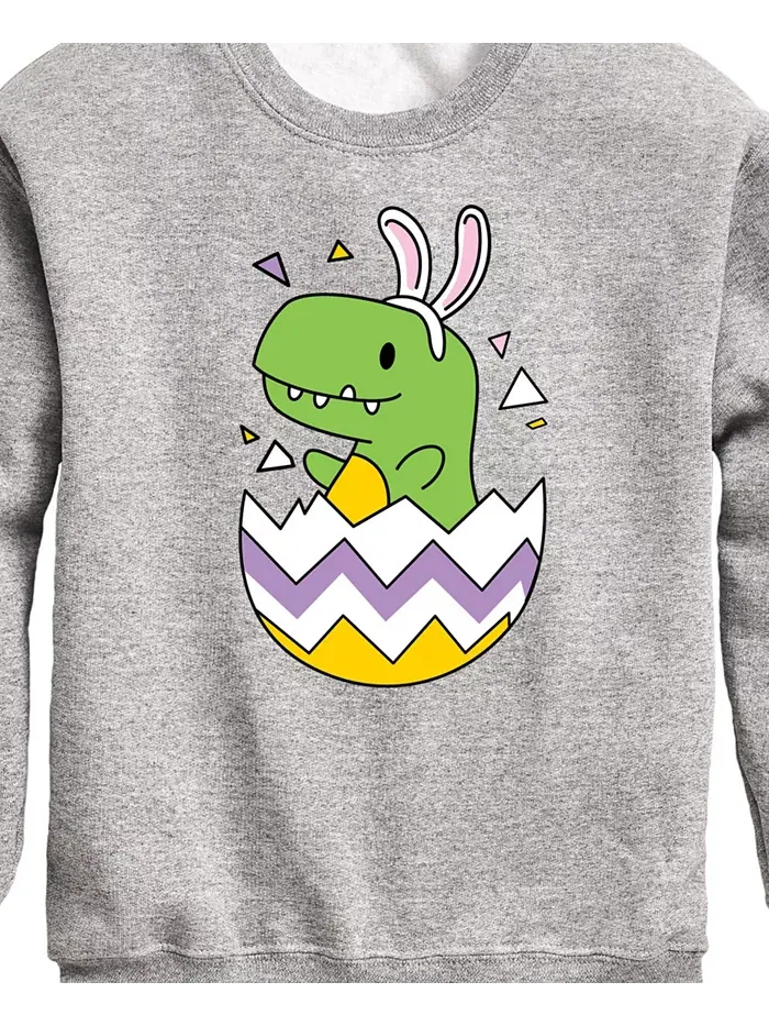 Флисовая толстовка с принтом "Happy Easter Dino Egg" для мальчиков старшего возраста Hybrid — изображение 3 из 3, серый