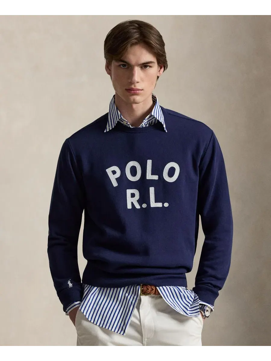 Мужская классическая толстовка с круглым вырезом Polo Ralph Lauren — изображение 1 из 6, темно-синий