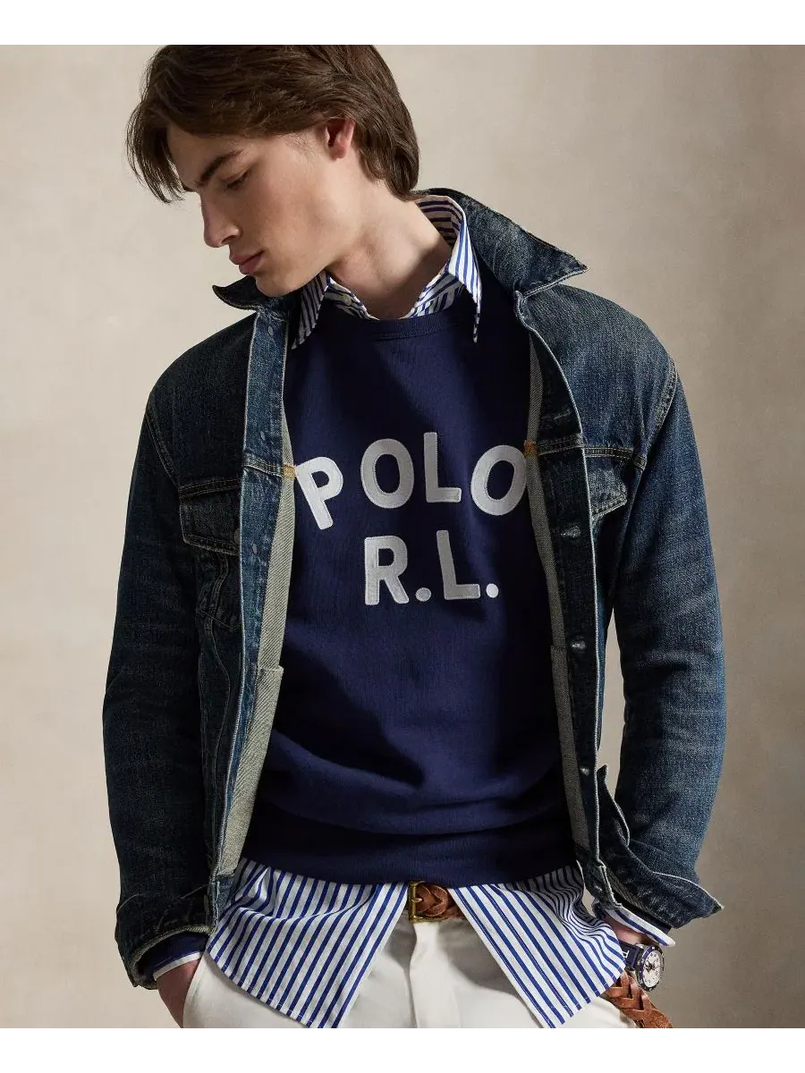 Мужская классическая толстовка с круглым вырезом Polo Ralph Lauren — изображение 6 из 6, темно-синий