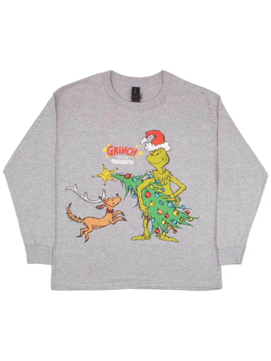 Детская рождественская футболка с длинным рукавом The Grinch — серый