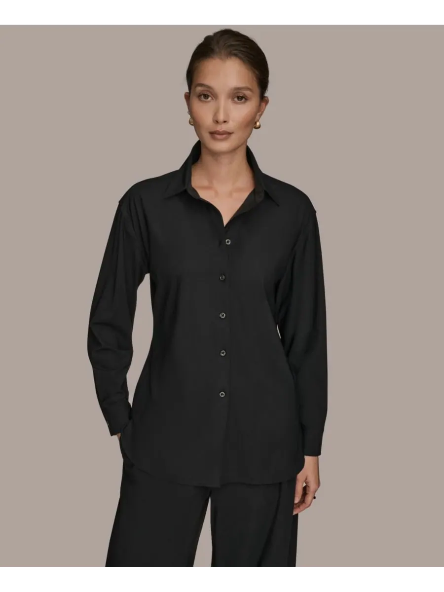 Женская рубашка на пуговицах Donna Karan Weekend — изображение 1 из 10, черный