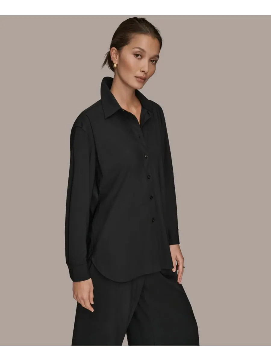 Женская рубашка на пуговицах Donna Karan Weekend — изображение 3 из 10, черный