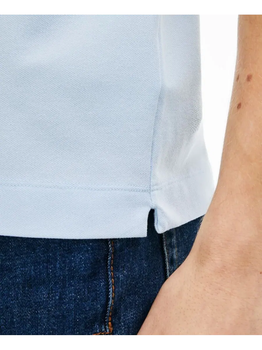 Поло из хлопка с эластаном, с длинным рукавом Lacoste — изображение 2 из 6, светлый синий
