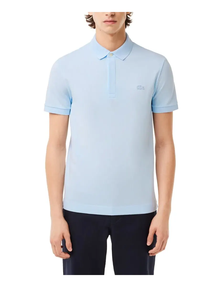 Поло из хлопка с эластаном, с длинным рукавом Lacoste — изображение 3 из 6, светлый синий