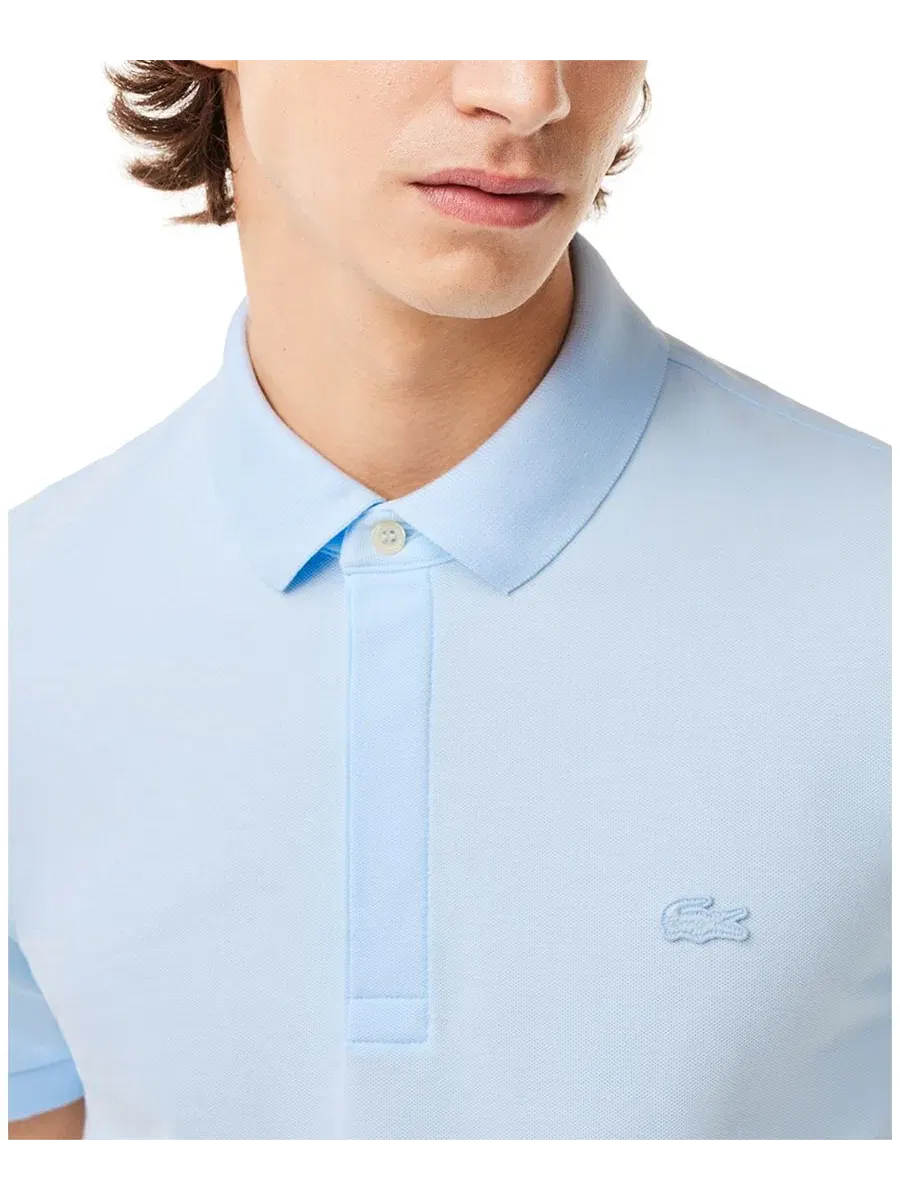 Поло из хлопка с эластаном, с длинным рукавом Lacoste — изображение 4 из 6, светлый синий