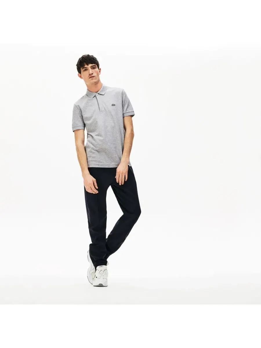 Поло из хлопка с эластаном Paris Polo Shirt Lacoste — изображение 3 из 8, серебристый