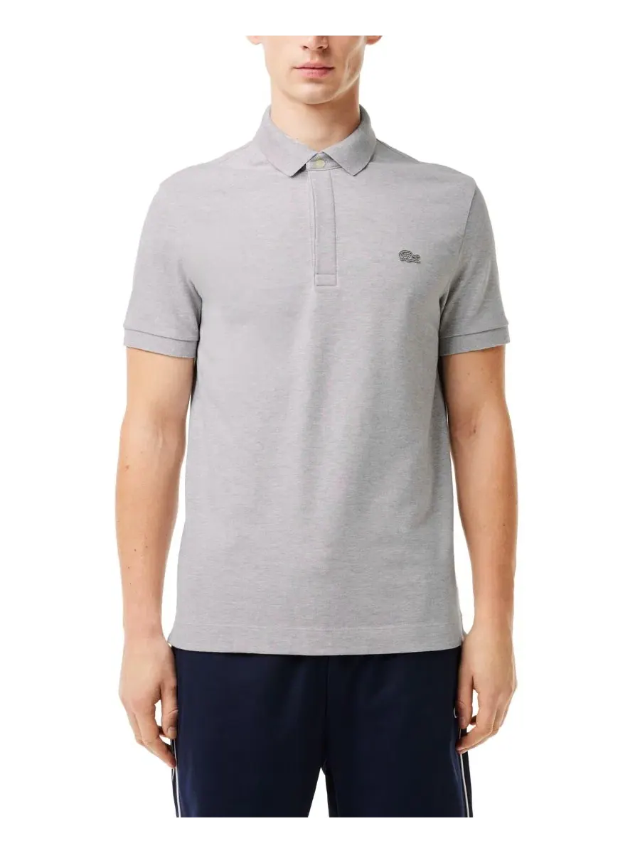 Поло из хлопка с эластаном Paris Polo Shirt Lacoste — изображение 6 из 8, серебристый