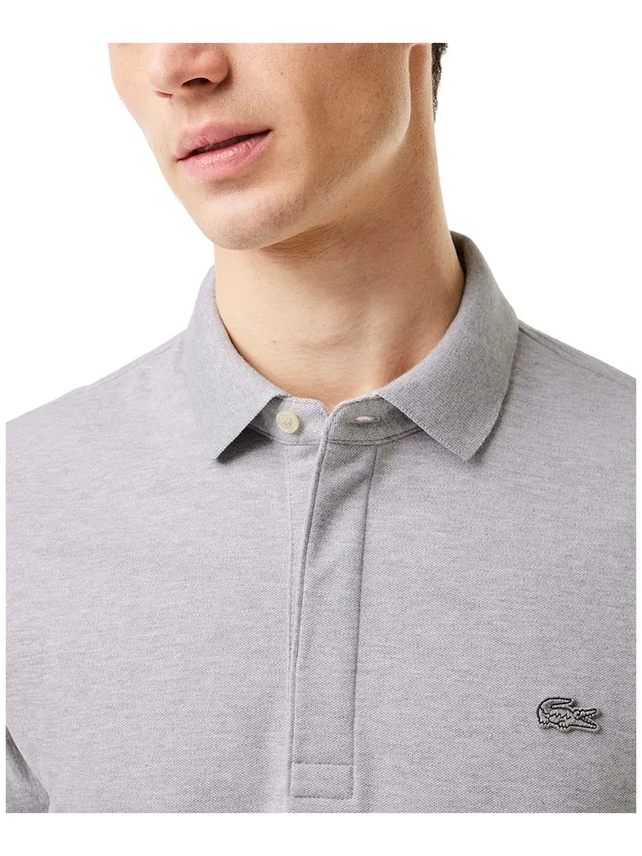 Поло из хлопка с эластаном Paris Polo Shirt Lacoste — изображение 7 из 8, серебристый