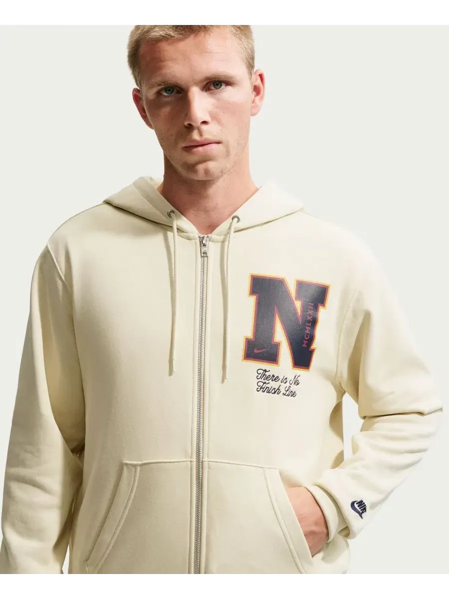 Худи Nike Sportswear Club French Terry с полной застежкой-молнией — изображение 2 из 8, светлый хаки