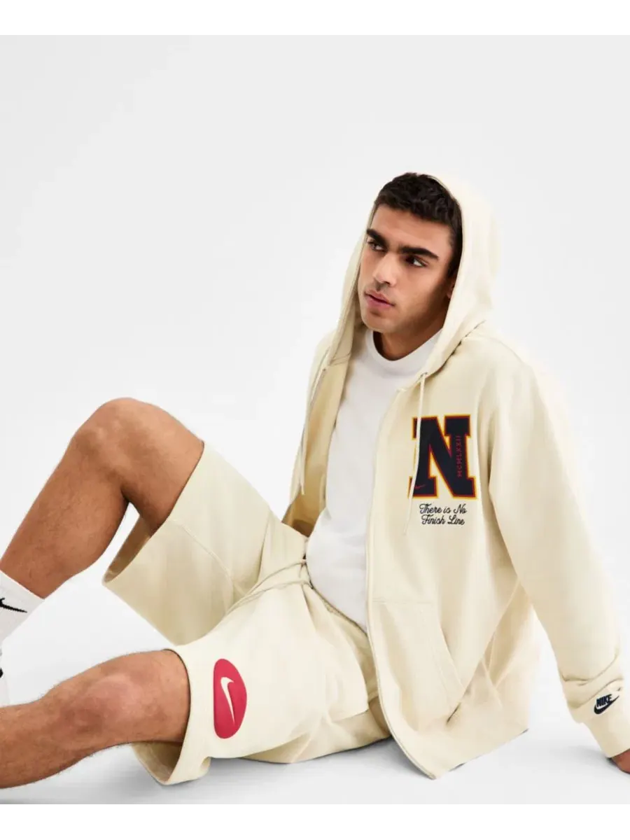 Худи Nike Sportswear Club French Terry с полной застежкой-молнией — изображение 4 из 8, светлый хаки