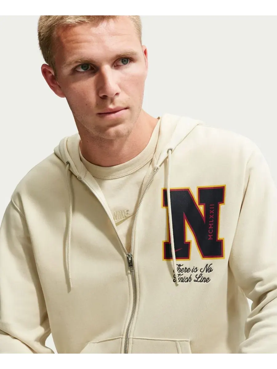 Худи Nike Sportswear Club French Terry с полной застежкой-молнией — изображение 6 из 8, светлый хаки