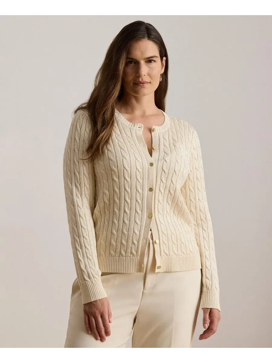 Кардиган женский с пуговицами Lauren Ralph Lauren — изображение 2 из 6, кремовый