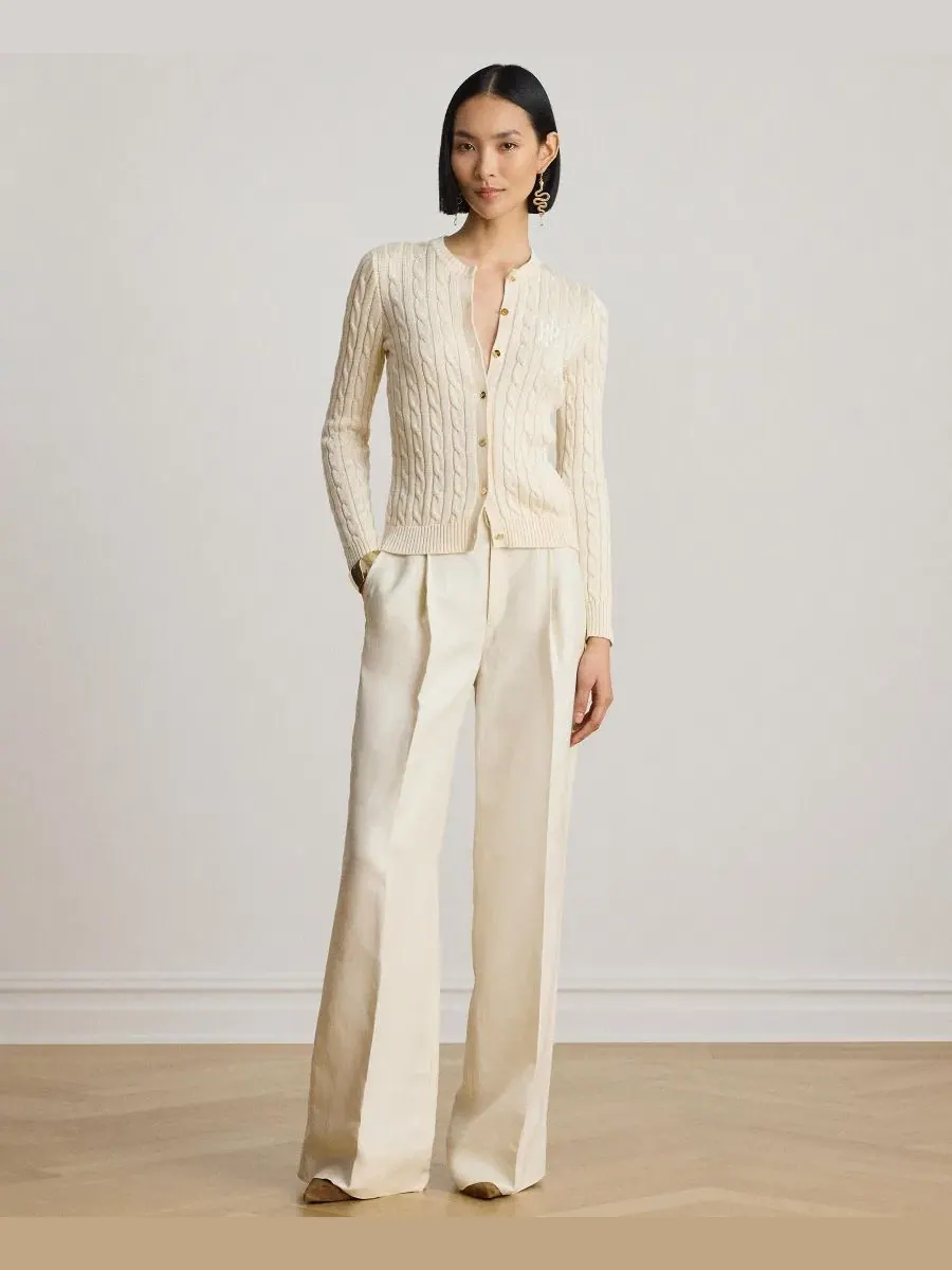 Кардиган женский с пуговицами Lauren Ralph Lauren — изображение 3 из 6, кремовый