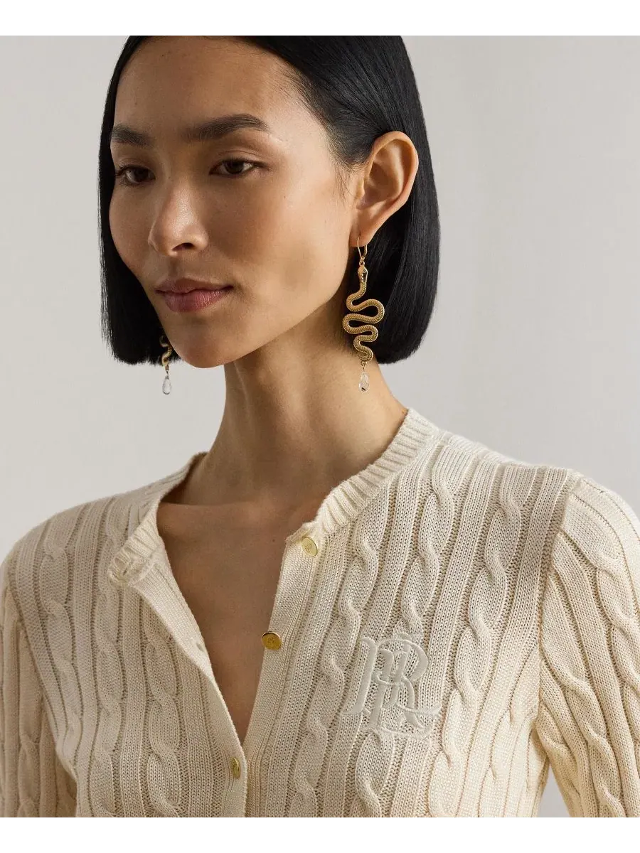 Кардиган женский с пуговицами Lauren Ralph Lauren — изображение 4 из 6, кремовый