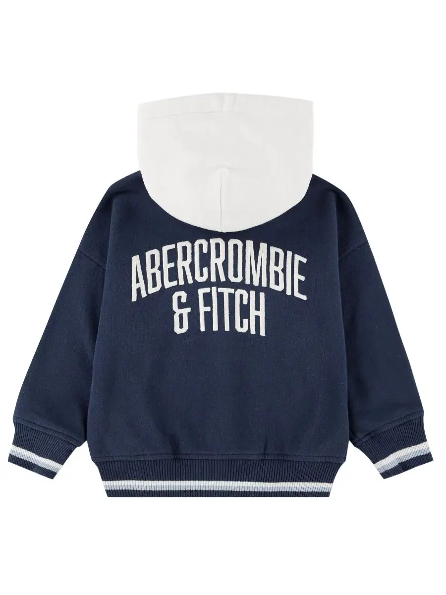 Детская куртка-бомбер из флиса с логотипом abercrombie kids — изображение 2 из 3, индиго
