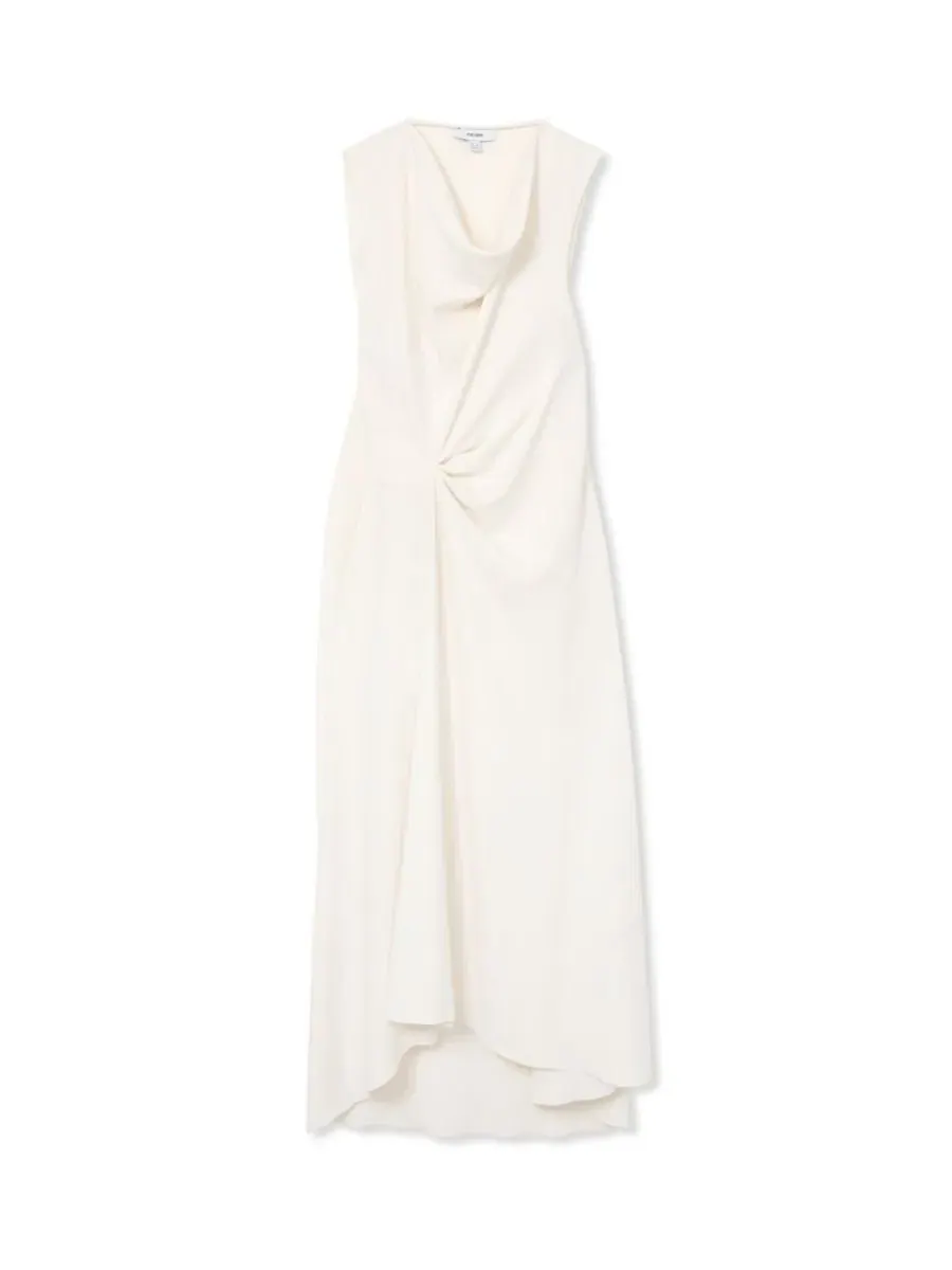 Платье миди Dorota Drape Detail REISS — изображение 2 из 5, белый