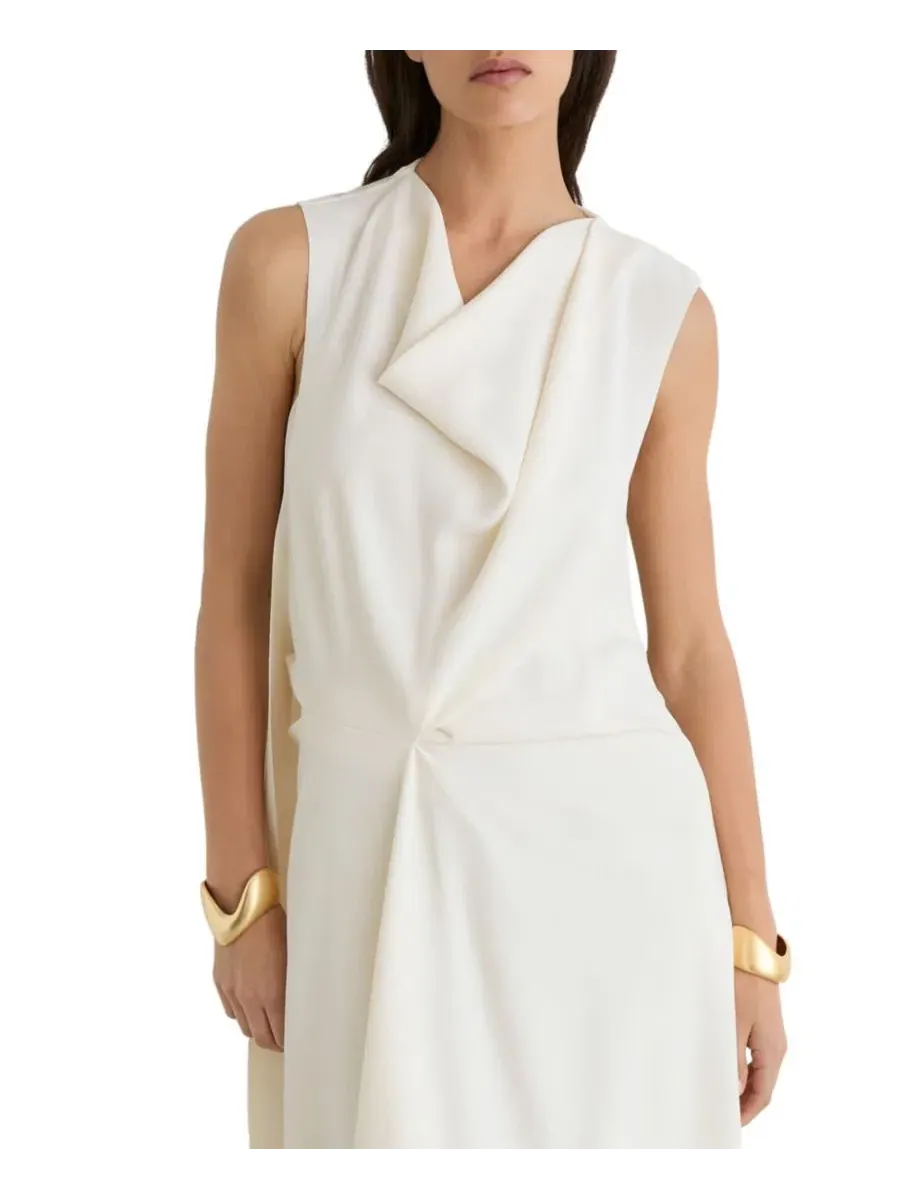 Платье миди Dorota Drape Detail REISS — изображение 3 из 5, белый