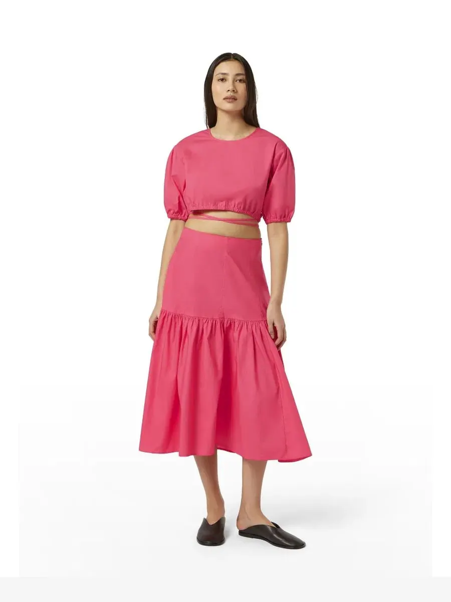 Юбка макси на высокой талии с ярусами A-line, модель High Rise Maxi Skirt SCOTCH & SODA — изображение 2 из 5, розовый