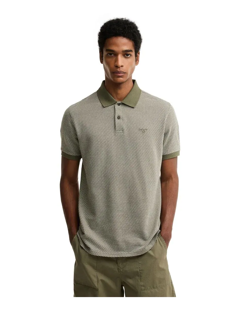Поло мужское с тартановой отделкой Copgrove Barbour — изображение 1 из 5, оливковый