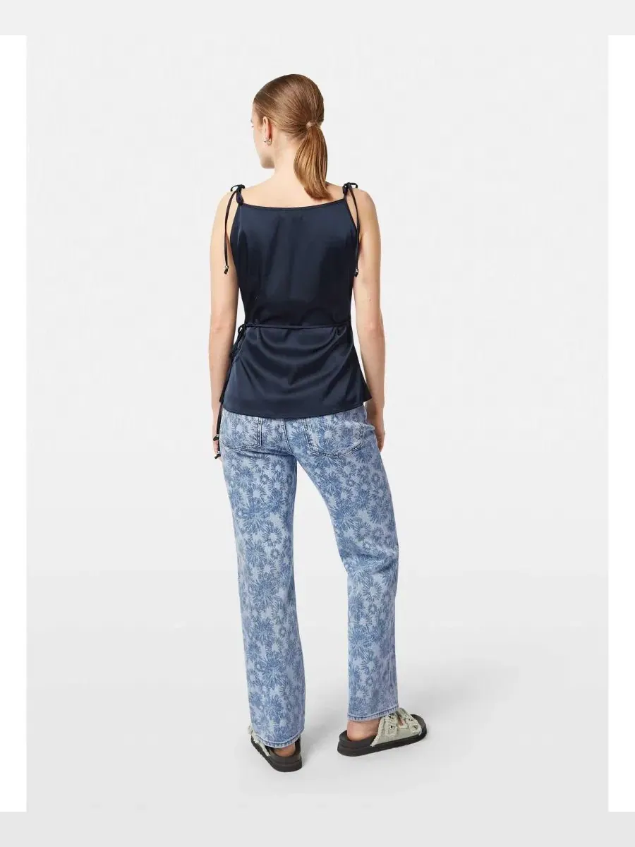 Женский атласный топ без рукавов с завязками SCOTCH & SODA — изображение 3 из 6, синий