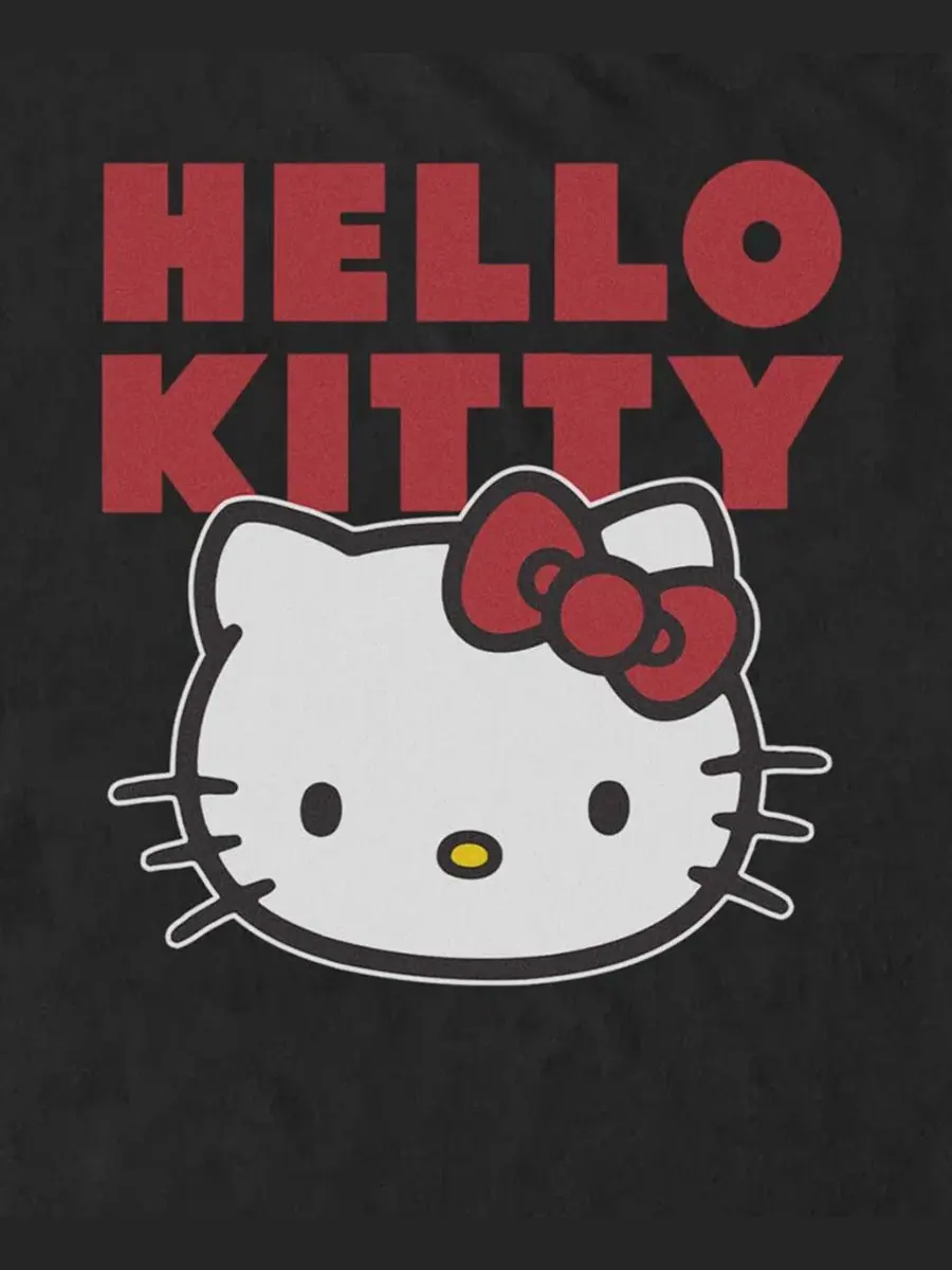 Футболка с графическим принтом Hello Kitty Classic Logo Fifth Sun — изображение 3 из 4, черный