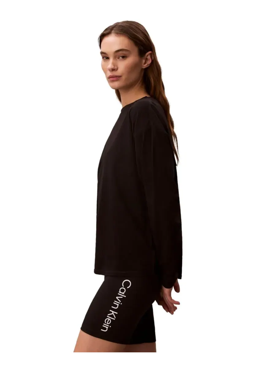 Женская классическая футболка с длинными рукавами Calvin Klein Performance — изображение 3 из 5, черный